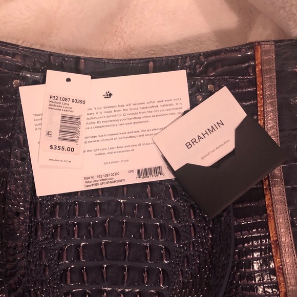 Brahmin medium Lena Andesite Lucca Tote/wallet - Picture 5 of 8